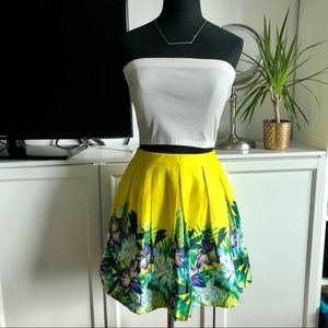 Tropical Print Skater Skirt